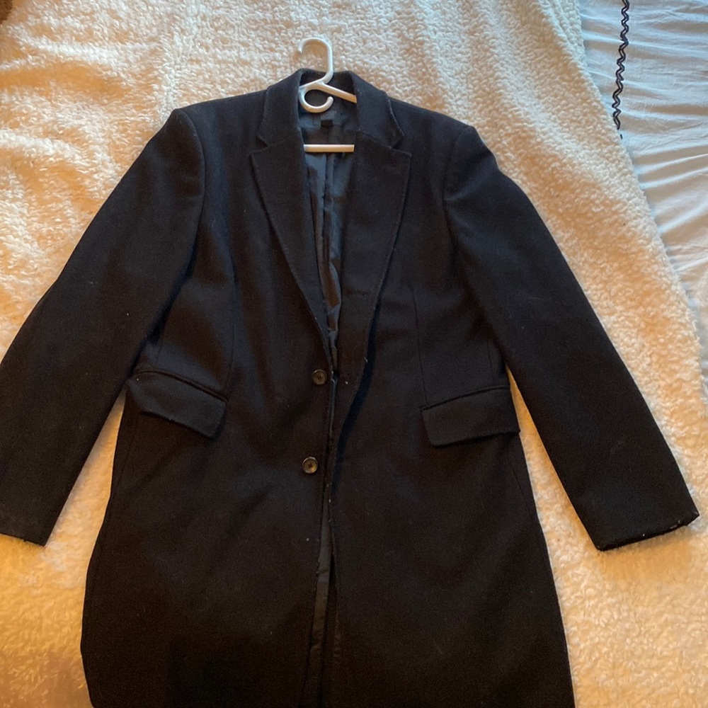 Express mens Large trench coat. Wool with silk lining. *Needs Dryclean*
